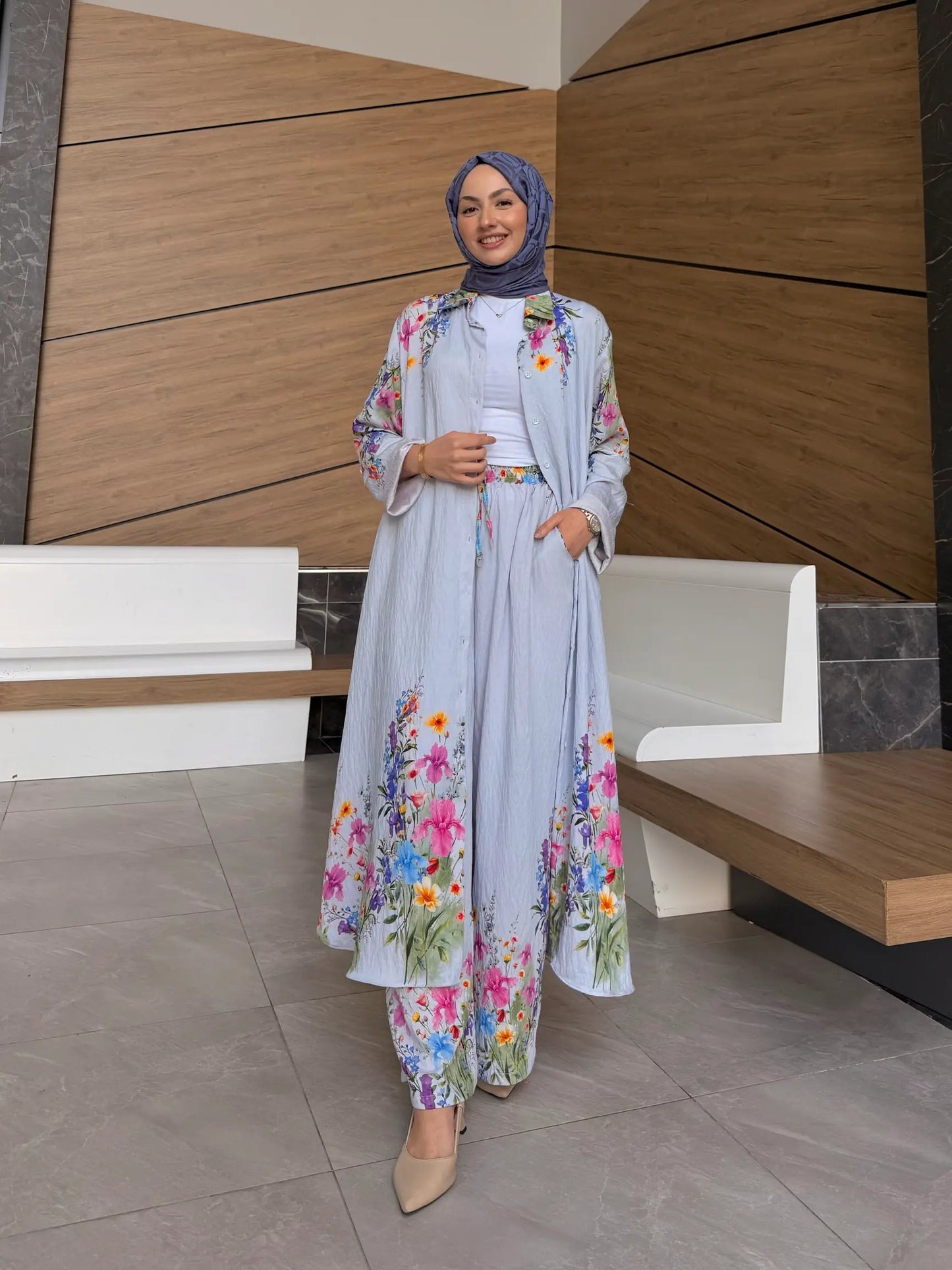 Ensemble fleurs |Bleu