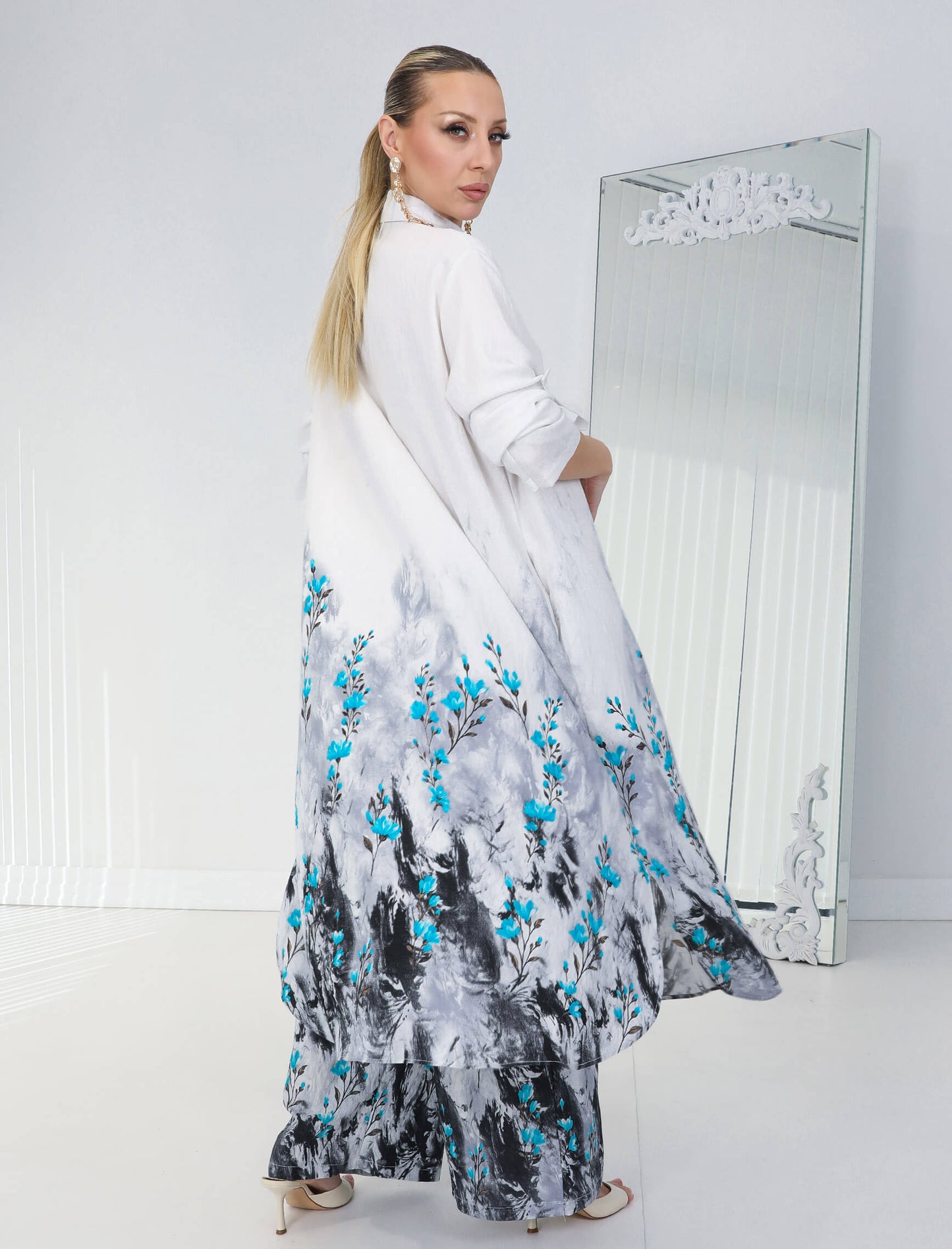 Ensemble à fleurs |Blanc