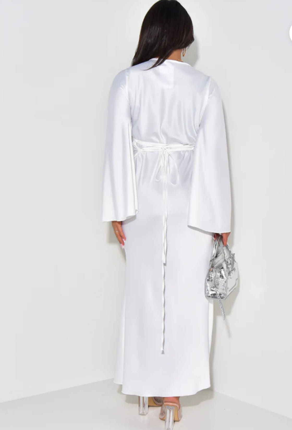 Robe en satin |Blanc
