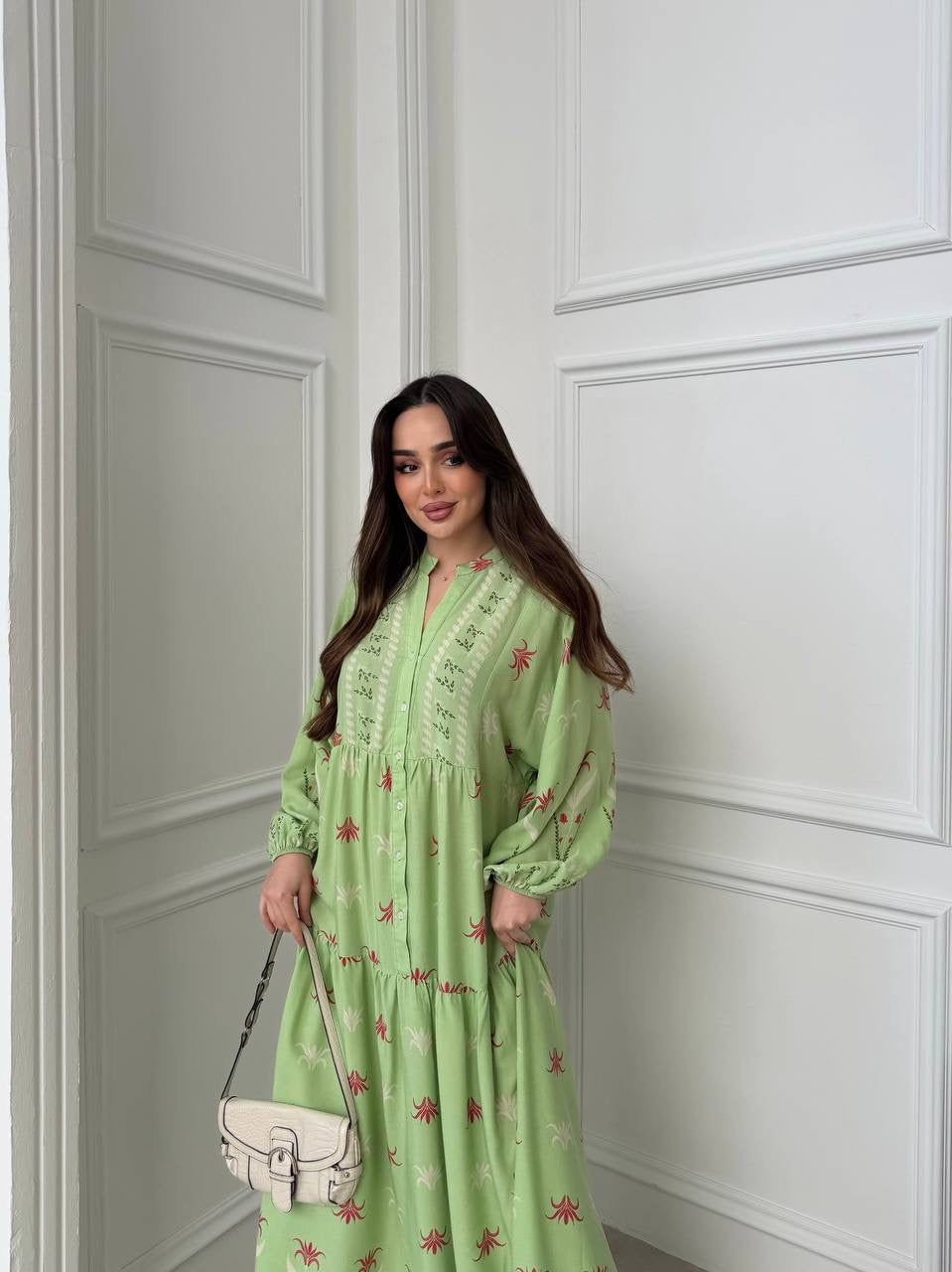 Robe à motifs|Vert clair