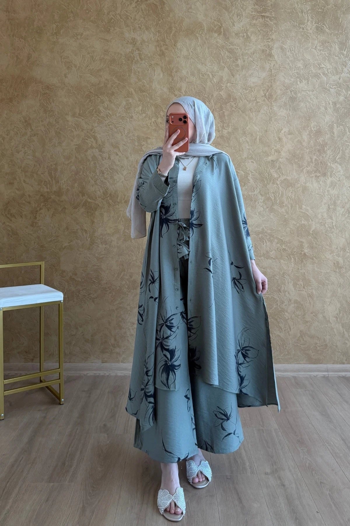 Ensemble à motifs noirs |Vert