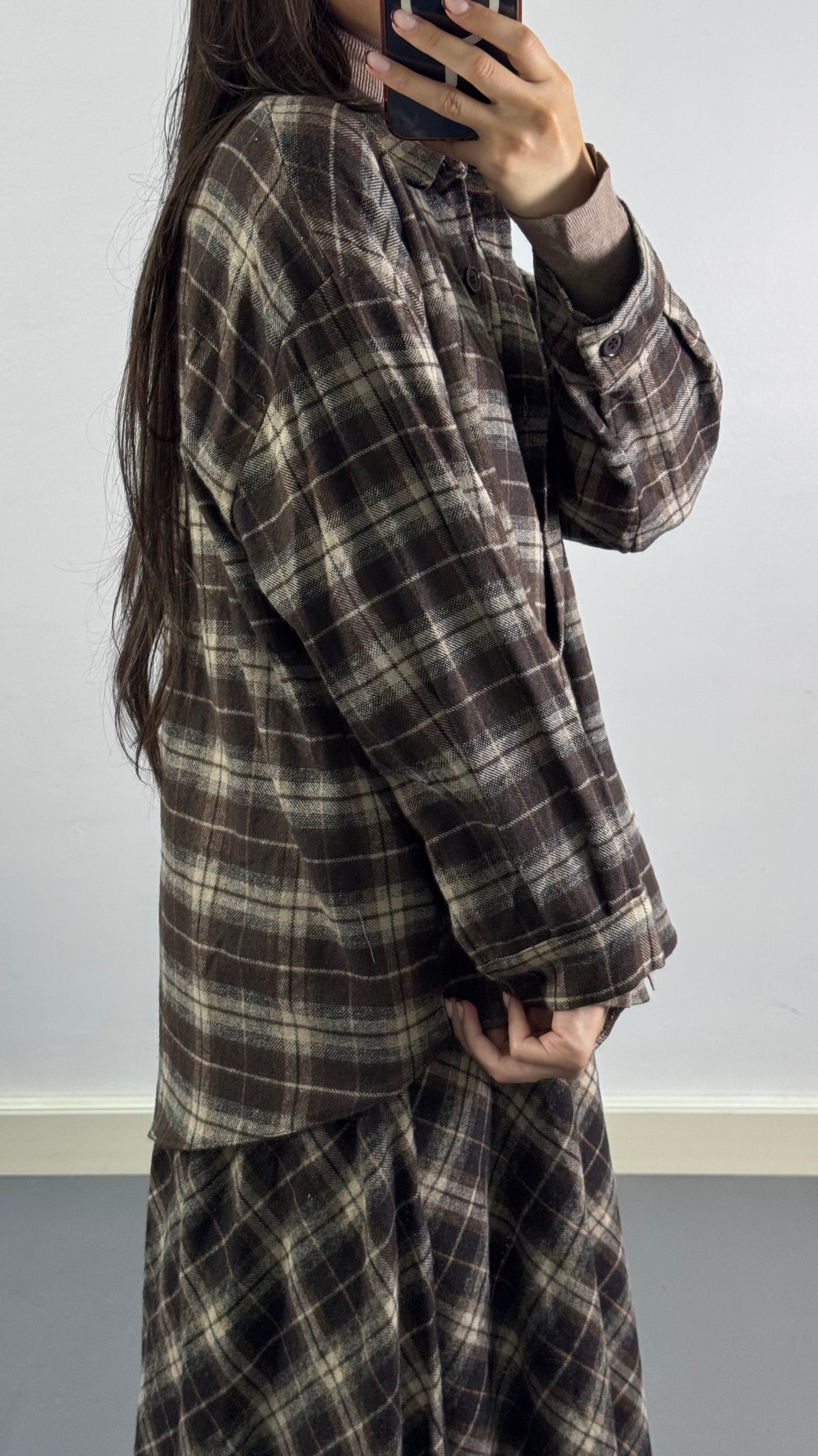 Chemise à carreaux |Marron et Beige