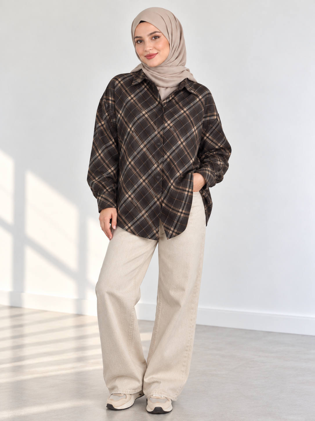 Chemise à carreaux |Marron et Camel