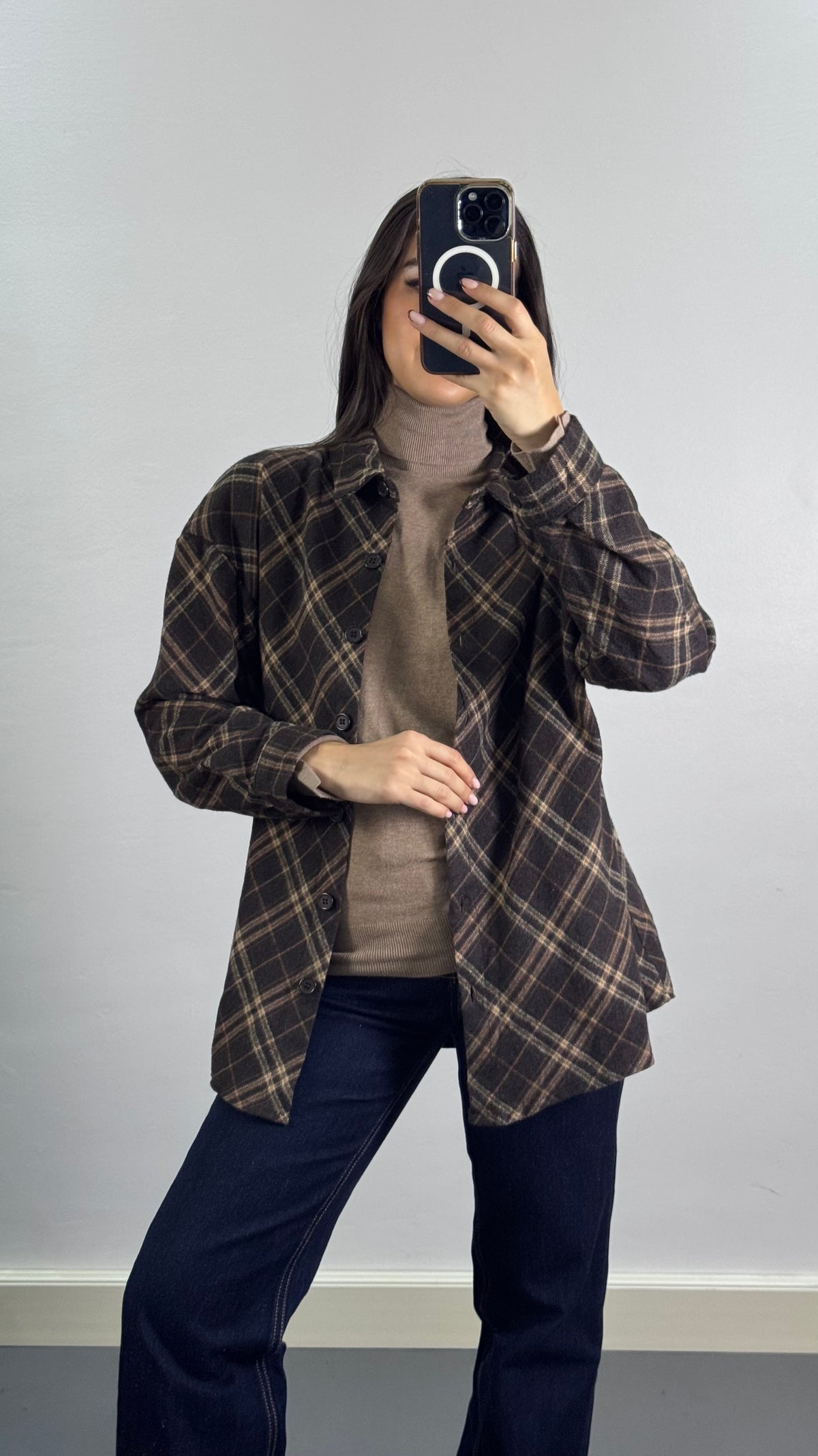 Chemise à carreaux |Marron et Camel