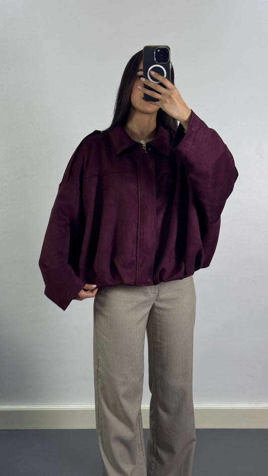 Veste Bomber en suédine | Bordeaux