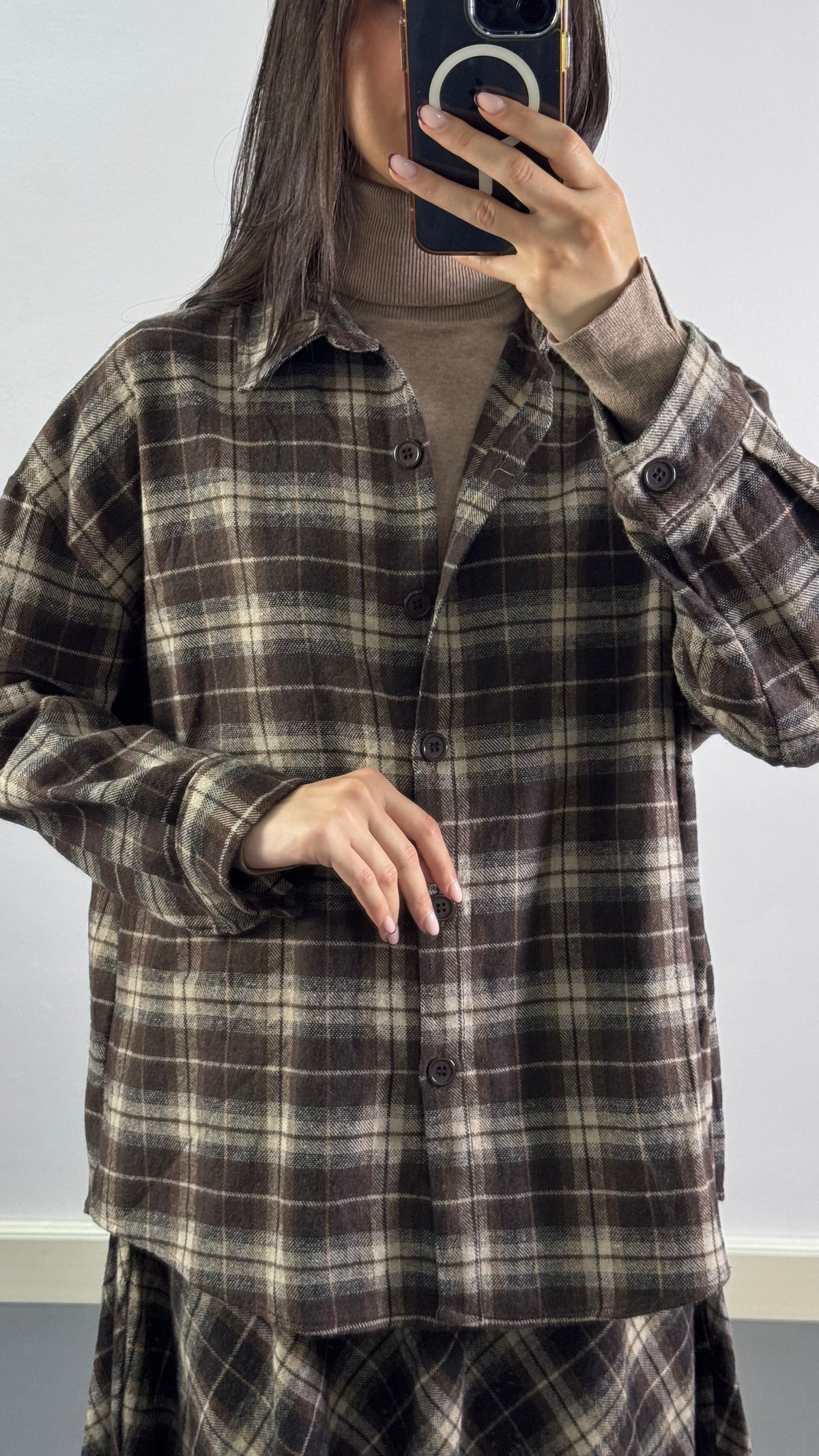 Chemise à carreaux |Marron et Beige