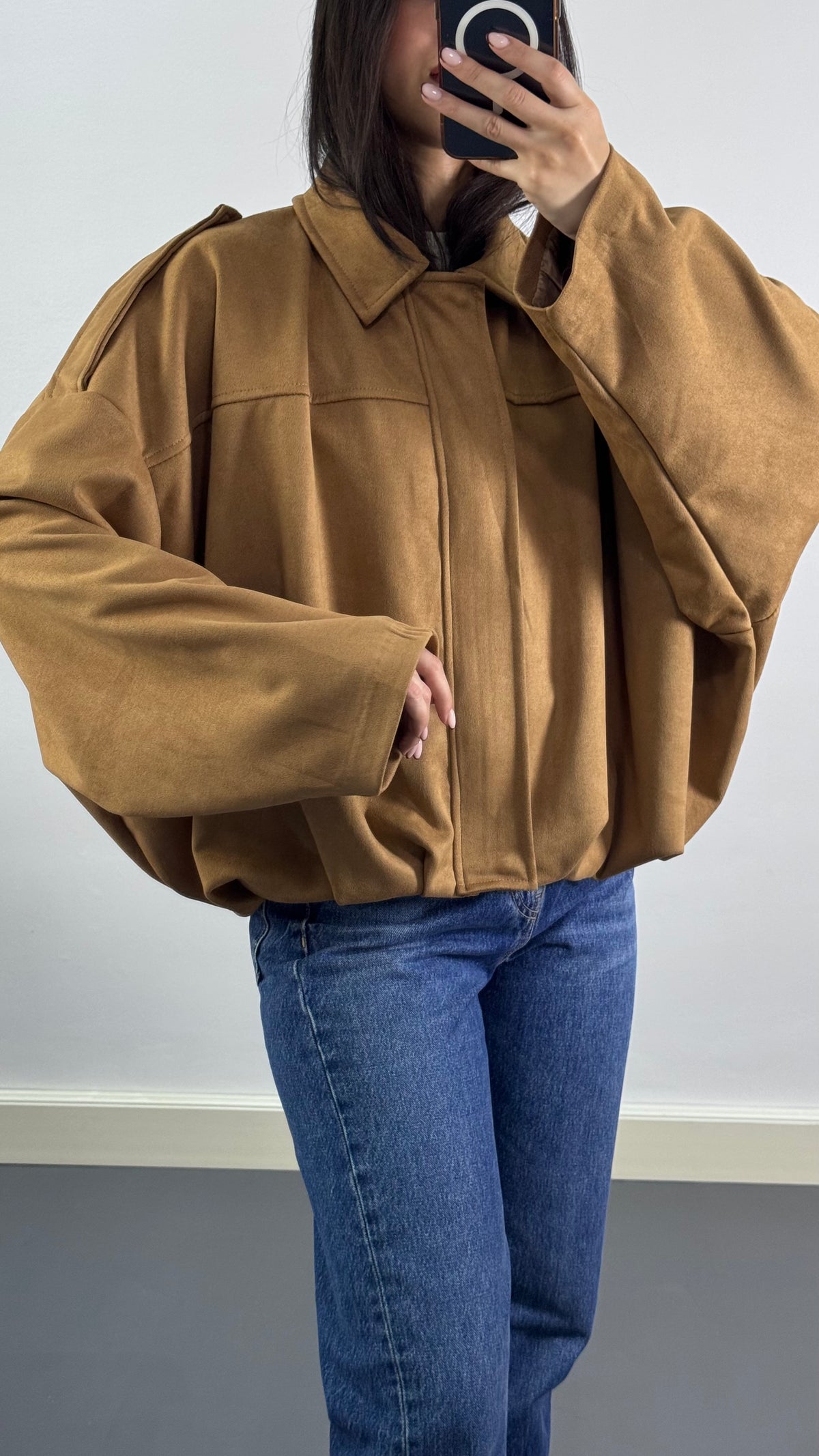 Veste Bomber en suédine |Camel