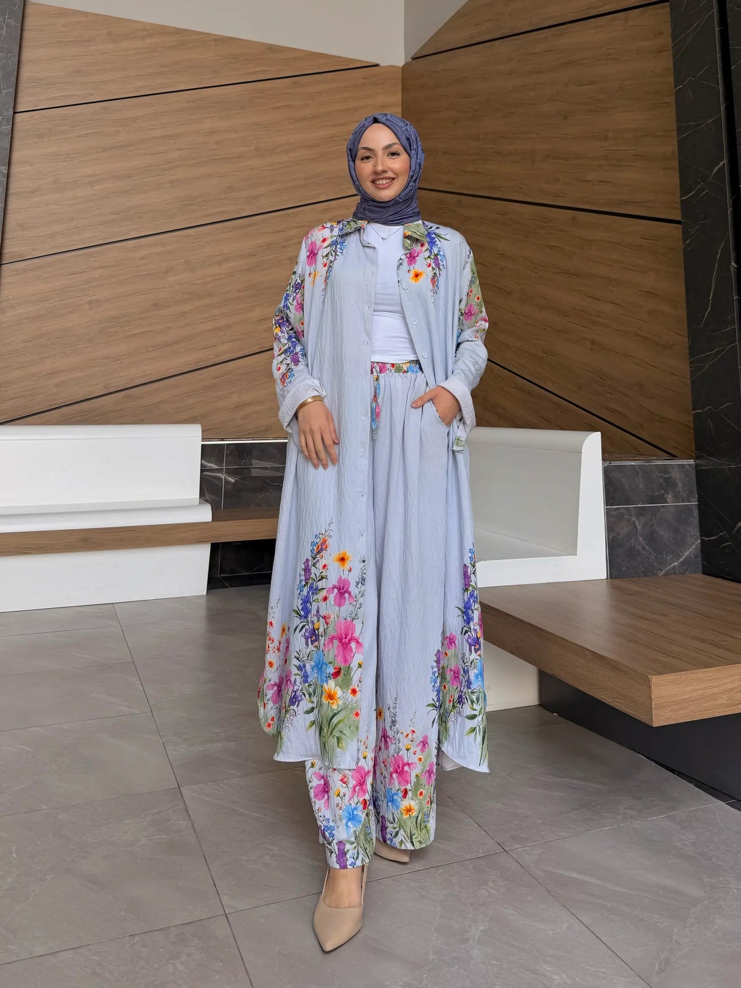 Ensemble fleurs |Bleu