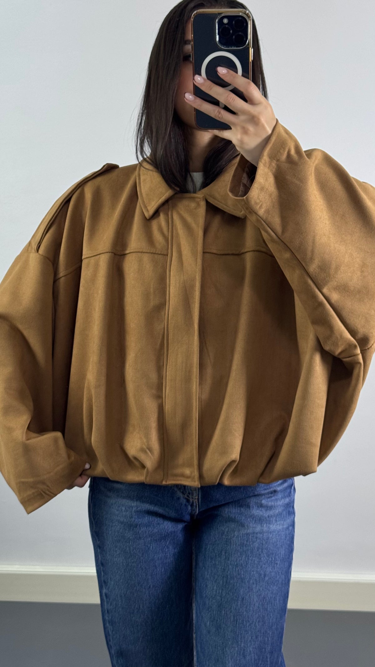 Veste Bomber en suédine |Camel