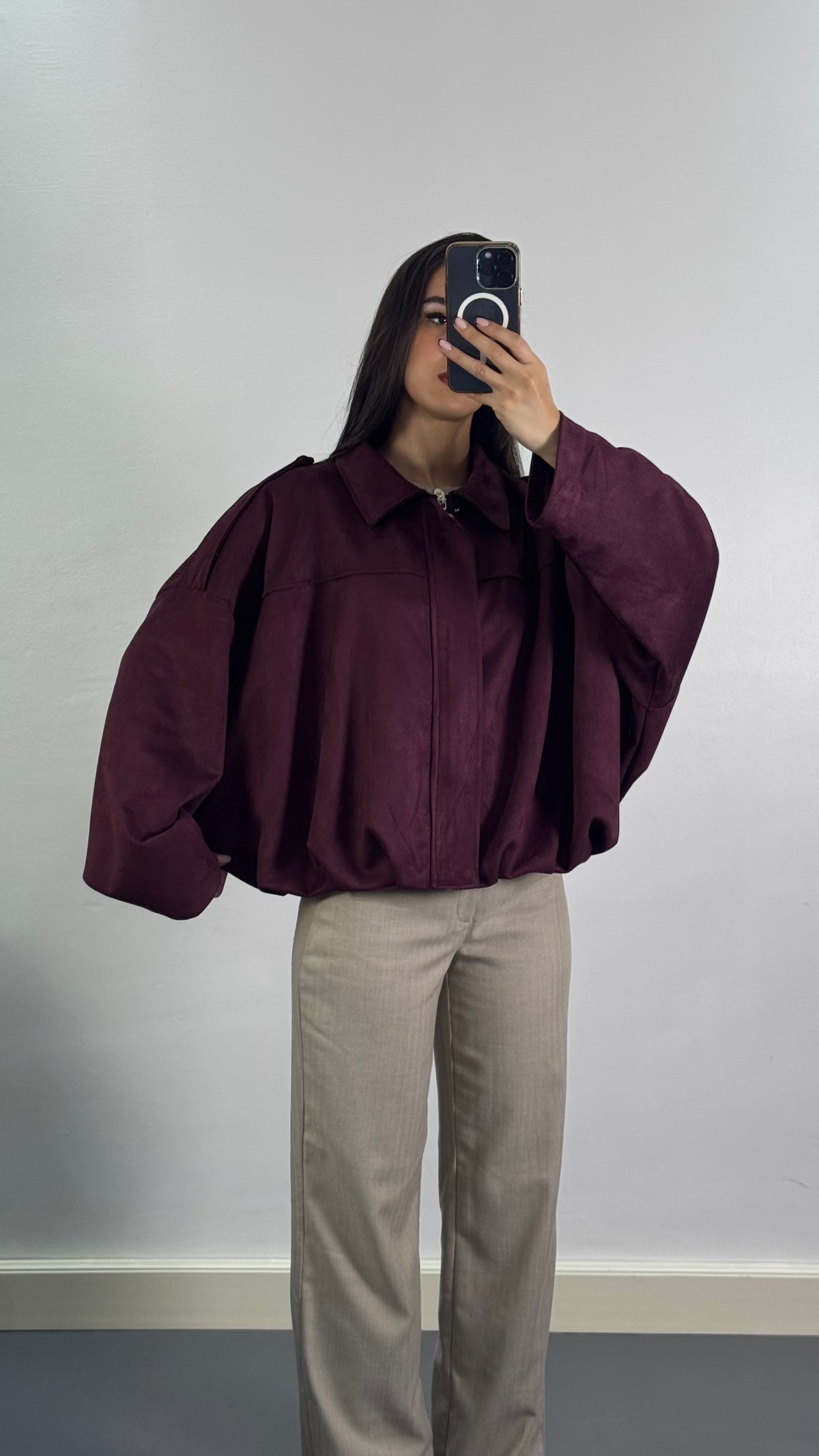 Veste Bomber en suédine | Bordeaux