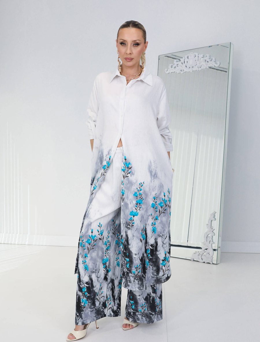Ensemble à fleurs |Blanc