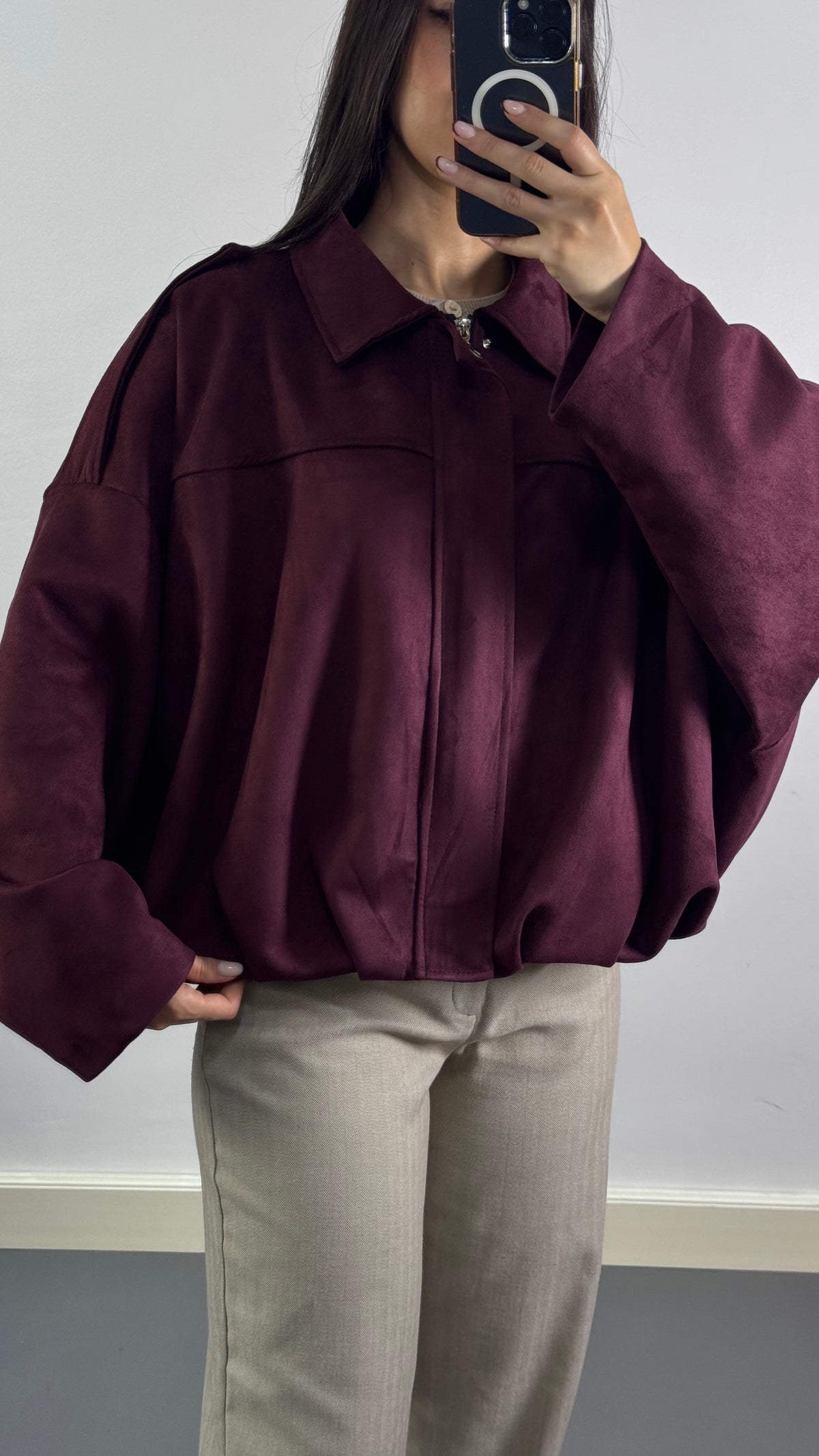 Veste Bomber en suédine | Bordeaux