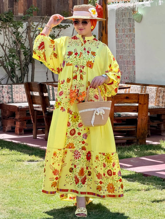 Robe fleurie |Jaune