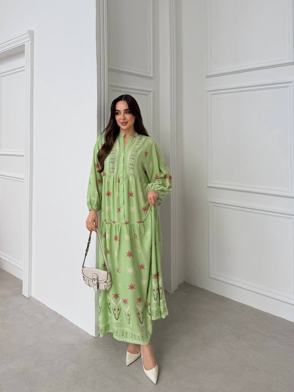 Robe à motifs|Vert clair