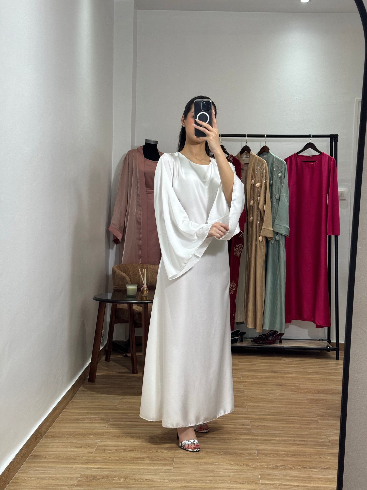 Robe en satin |Blanc