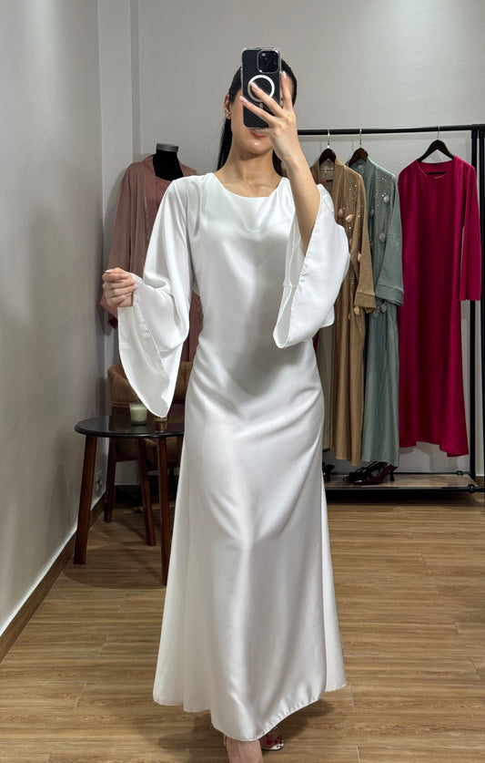 Robe en satin |Blanc