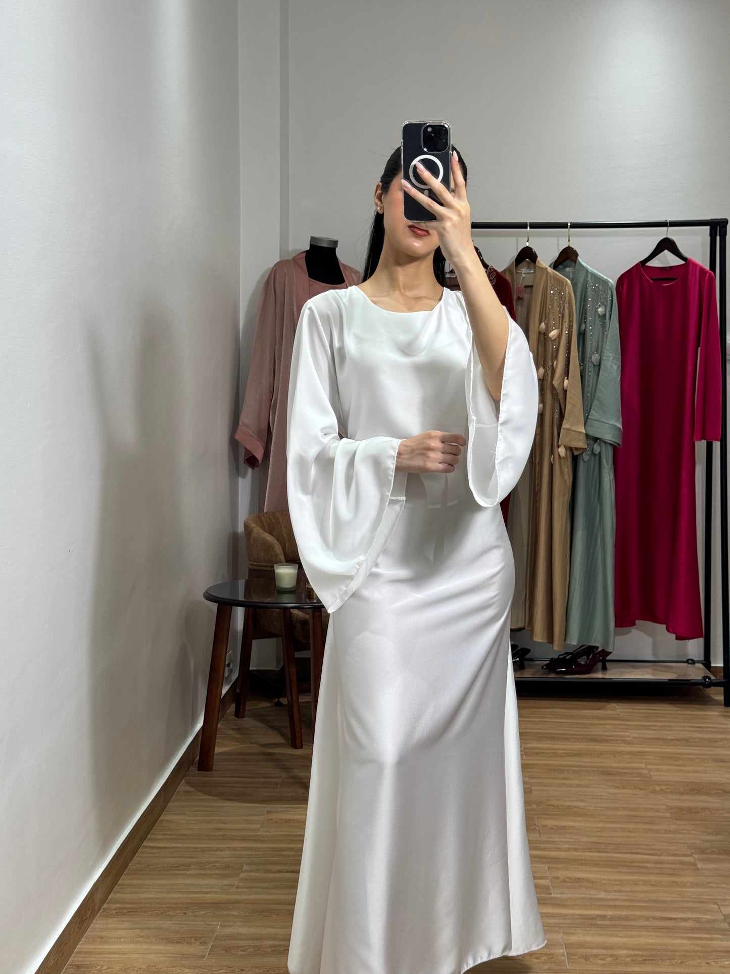 Robe en satin |Blanc