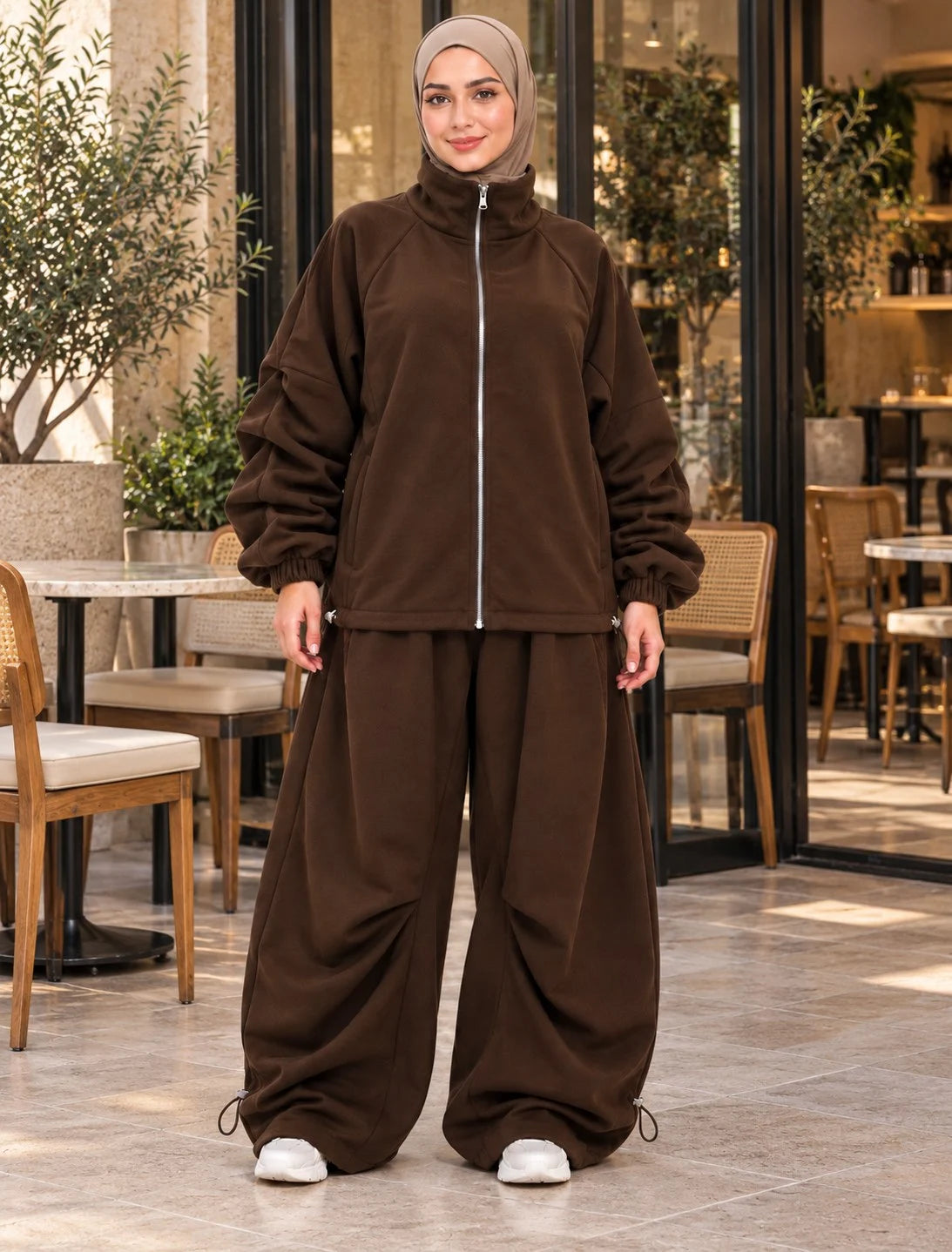 Ensemble Jogging Oversize Zippé