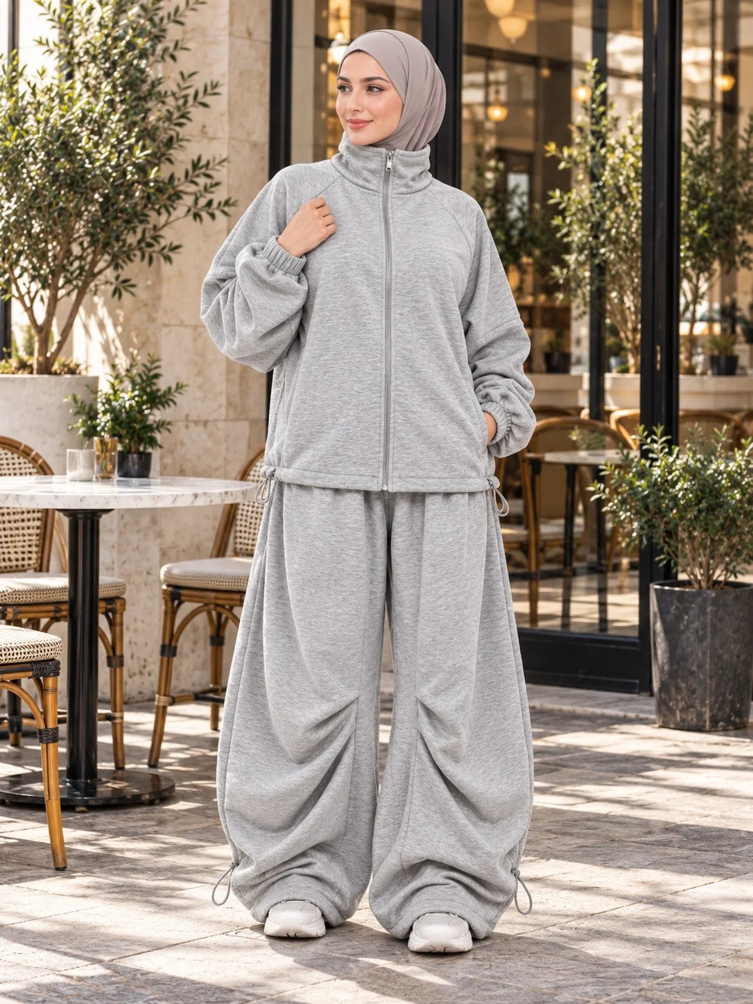 Ensemble Jogging Oversize Zippé